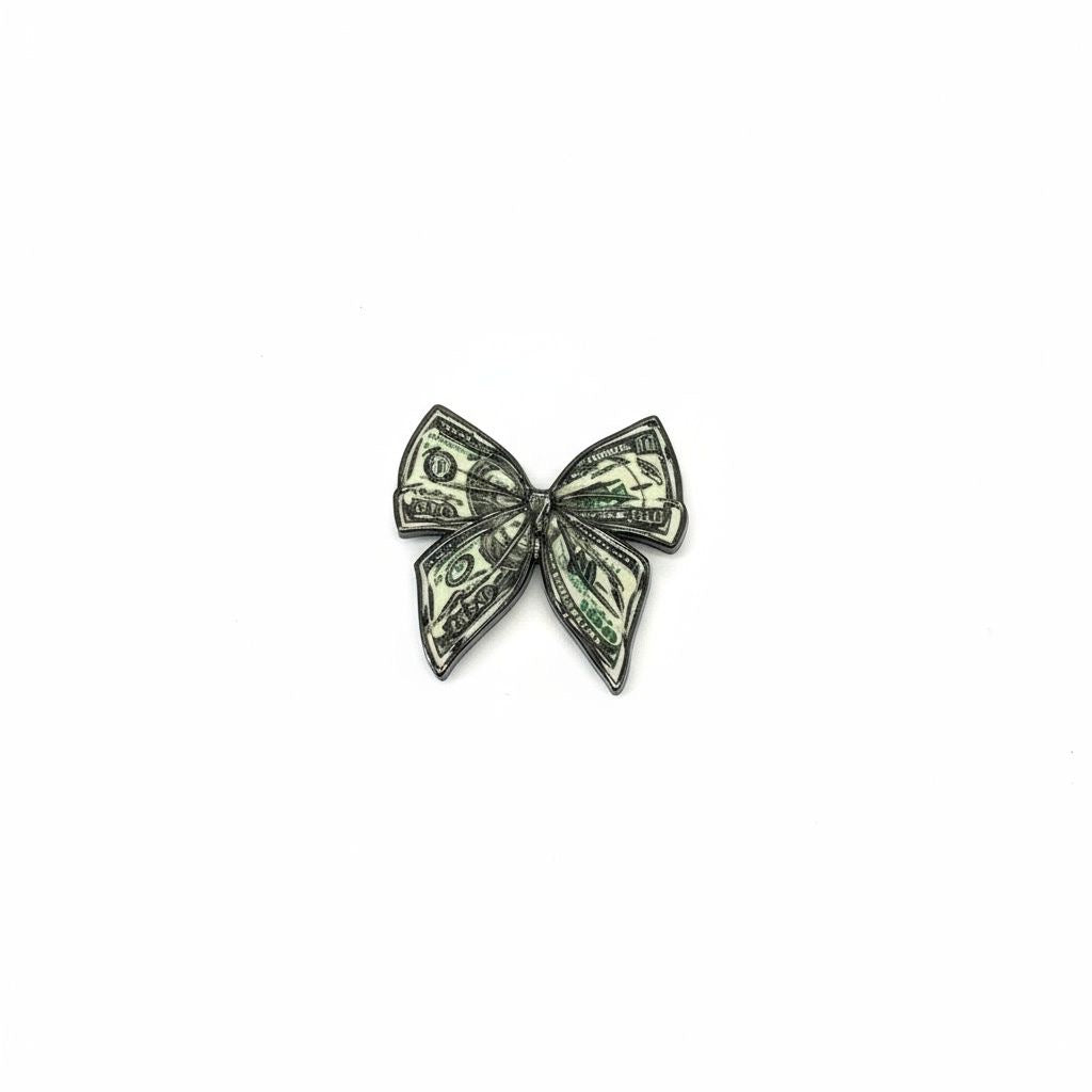 Enamel Sticker Pin - Money bow