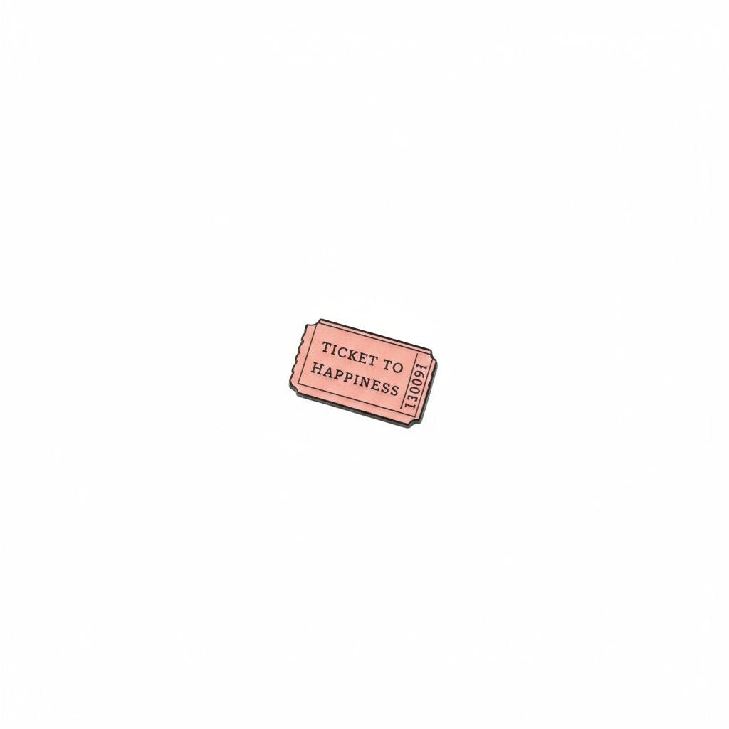 Enamel Sticker Pin - Ticket to Happiness