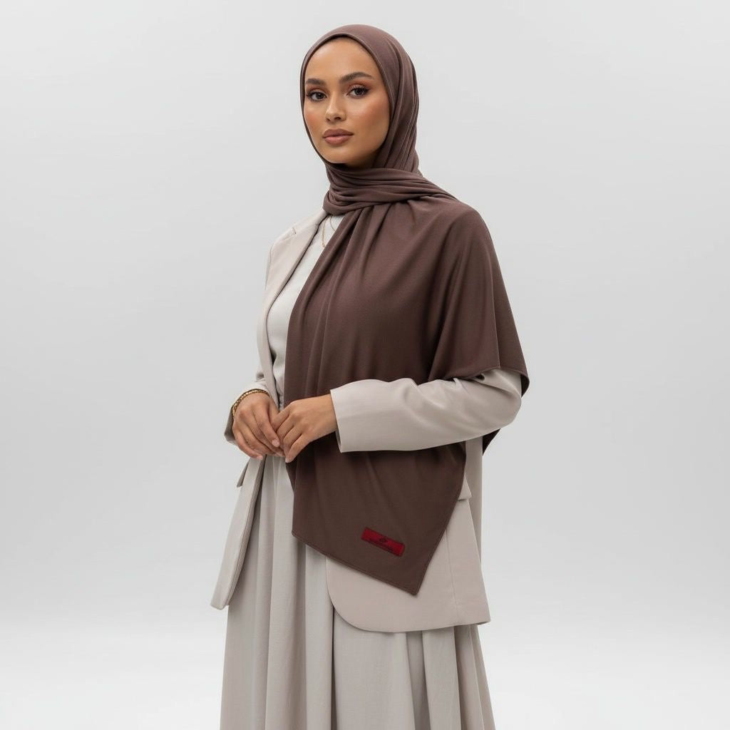 Mocha Bamboo Jersey Scarf