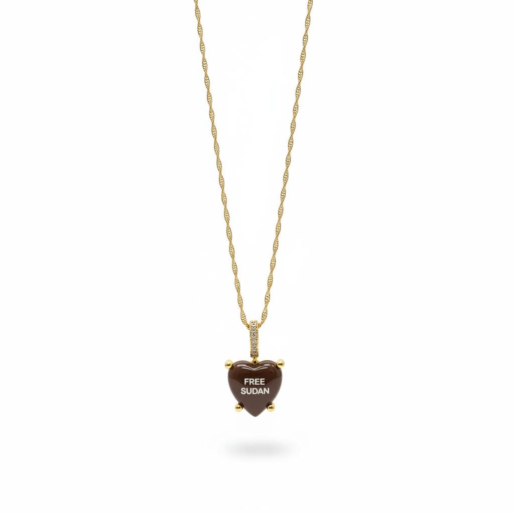 Brown „Free Sudan“ Charm with necklace