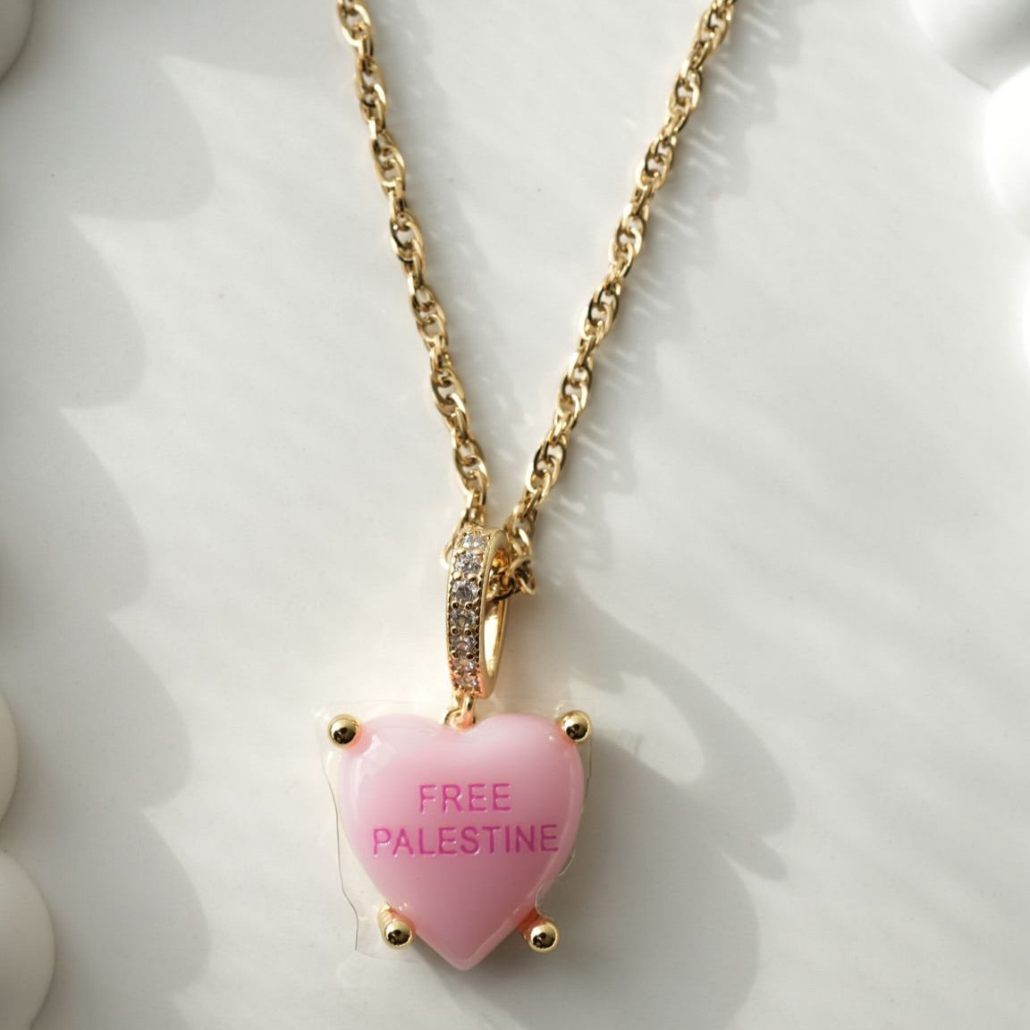 Pink Heart Pendant Necklace