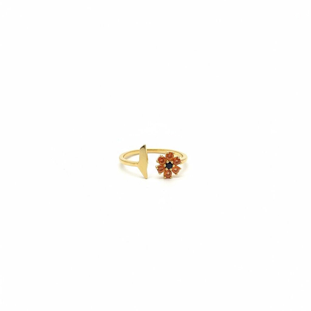 Palestine flower ring 18k gold plated