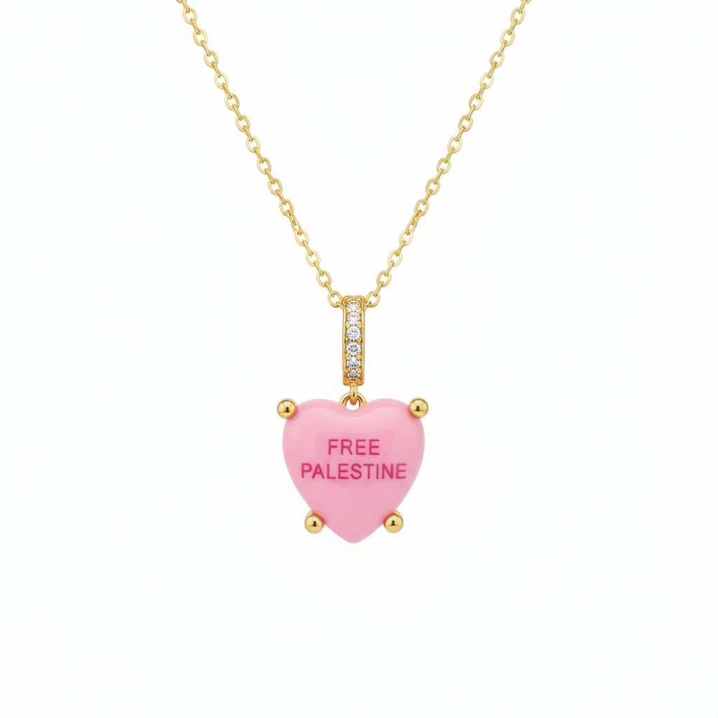 Pink Heart Pendant Necklace