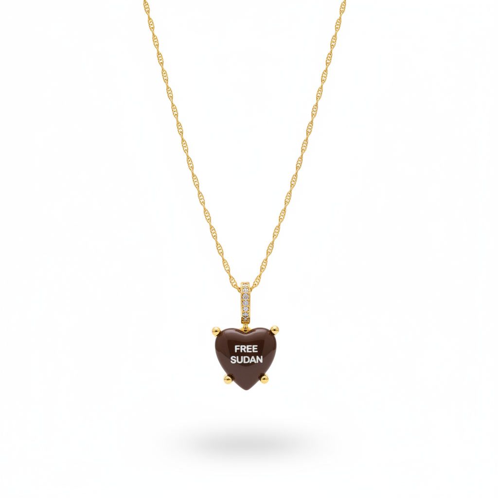 Brown „Free Sudan“ Charm with necklace