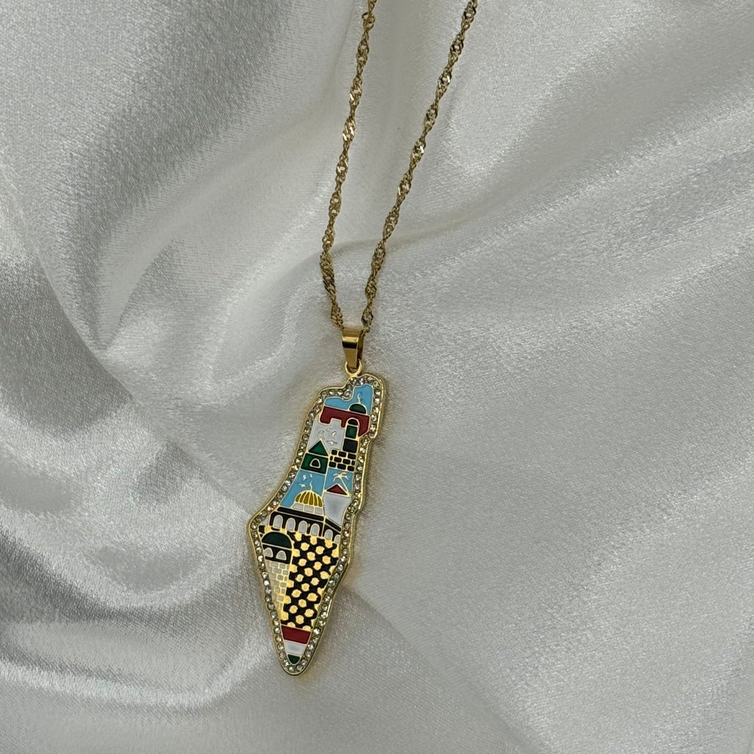 XL 50mm Jerusalem Necklace - 18k-Gold Plated