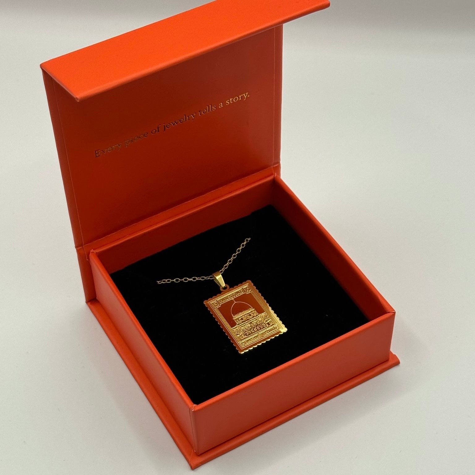 Jerusalem stamp necklace - 18k gold plated