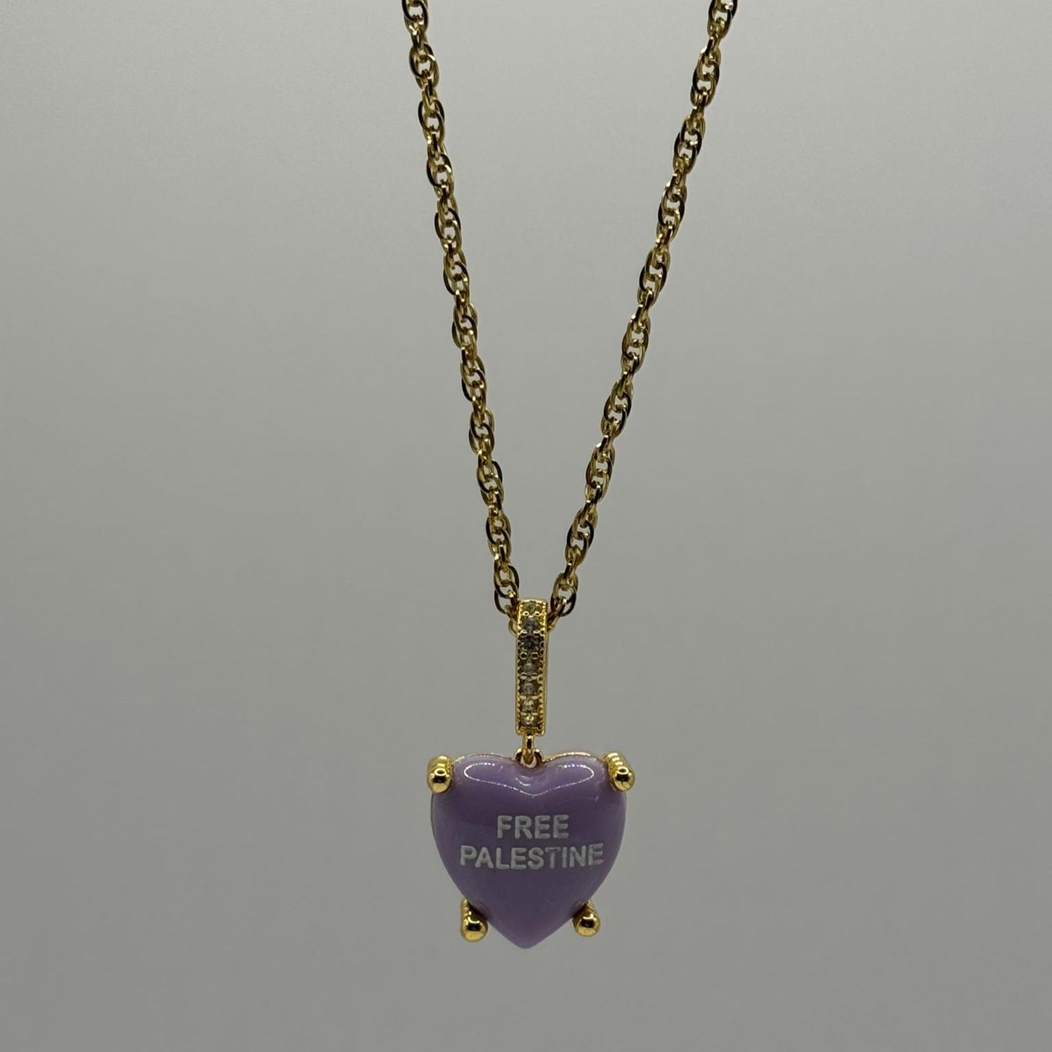 Purple Heart Pendant Necklace – Gold Plated