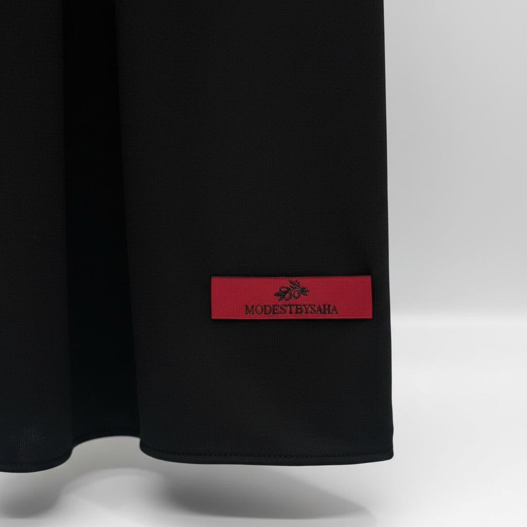 Black Satin Liquid Jersey Scarf