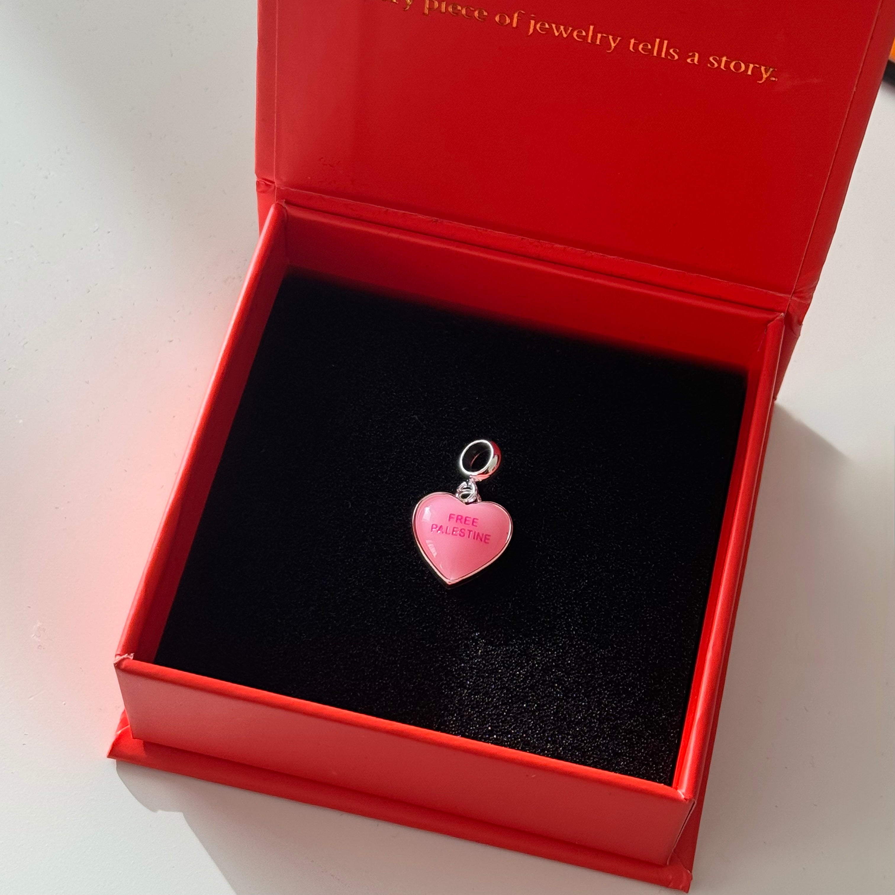 Pink “Free Palestine” Charm for charm bracelet