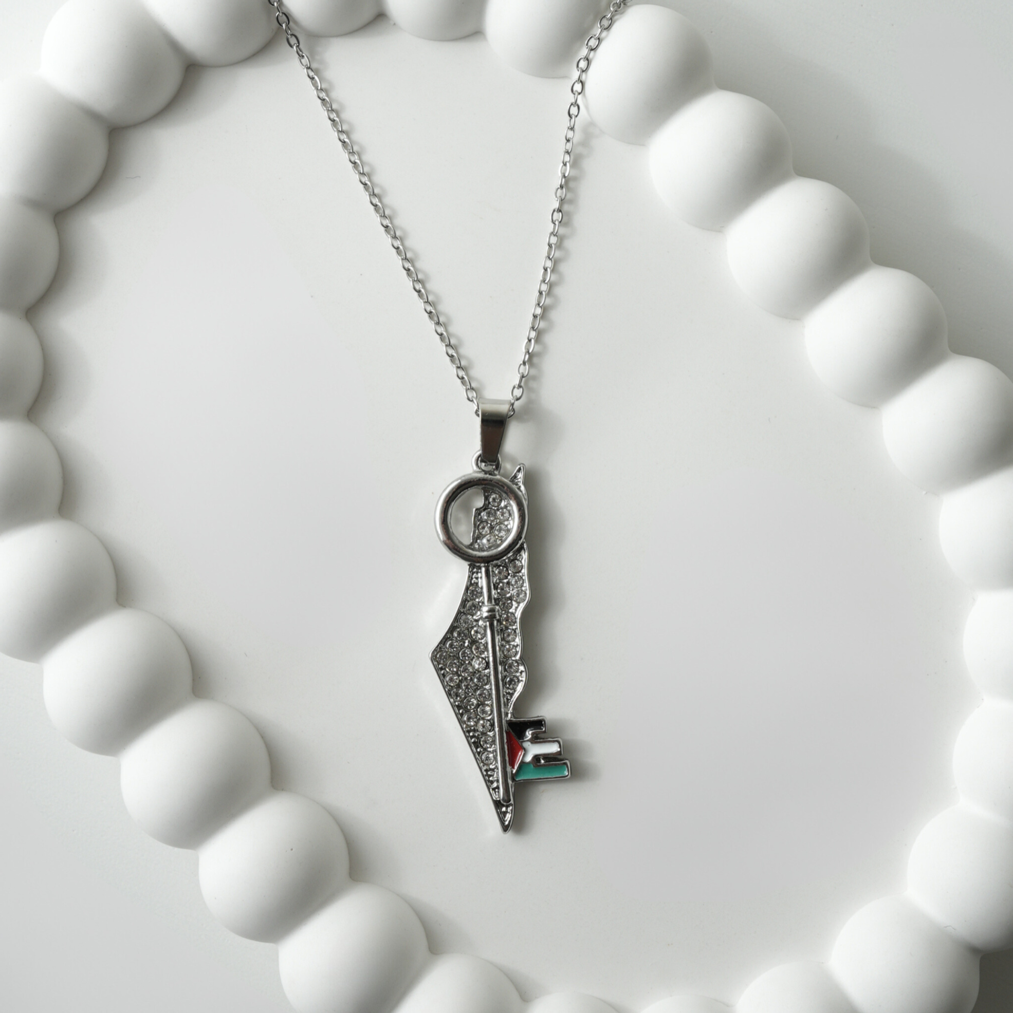 Jerusalem Key Silver Necklace