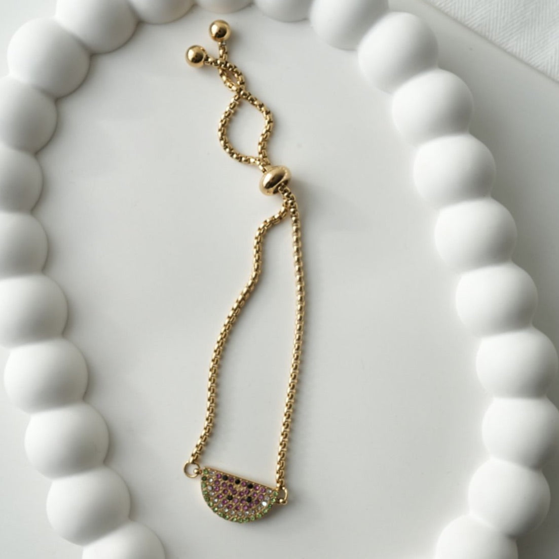 Melon Bracelet with Zirconia Stones