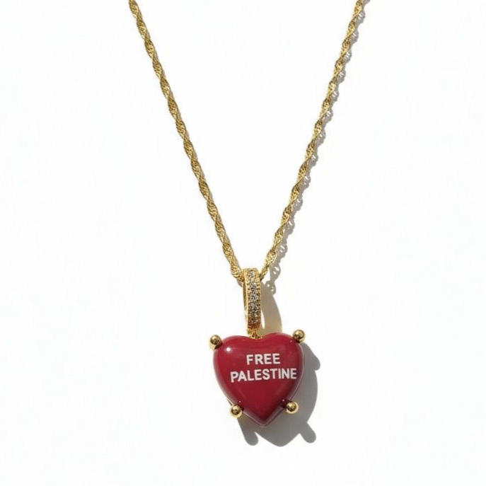 Red Velvet Charm „Free Palestine“ with necklace