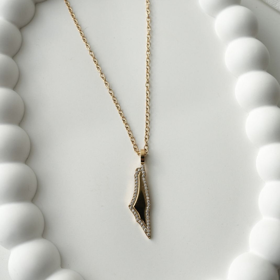 Palestine Necklace with Zirconia Stones