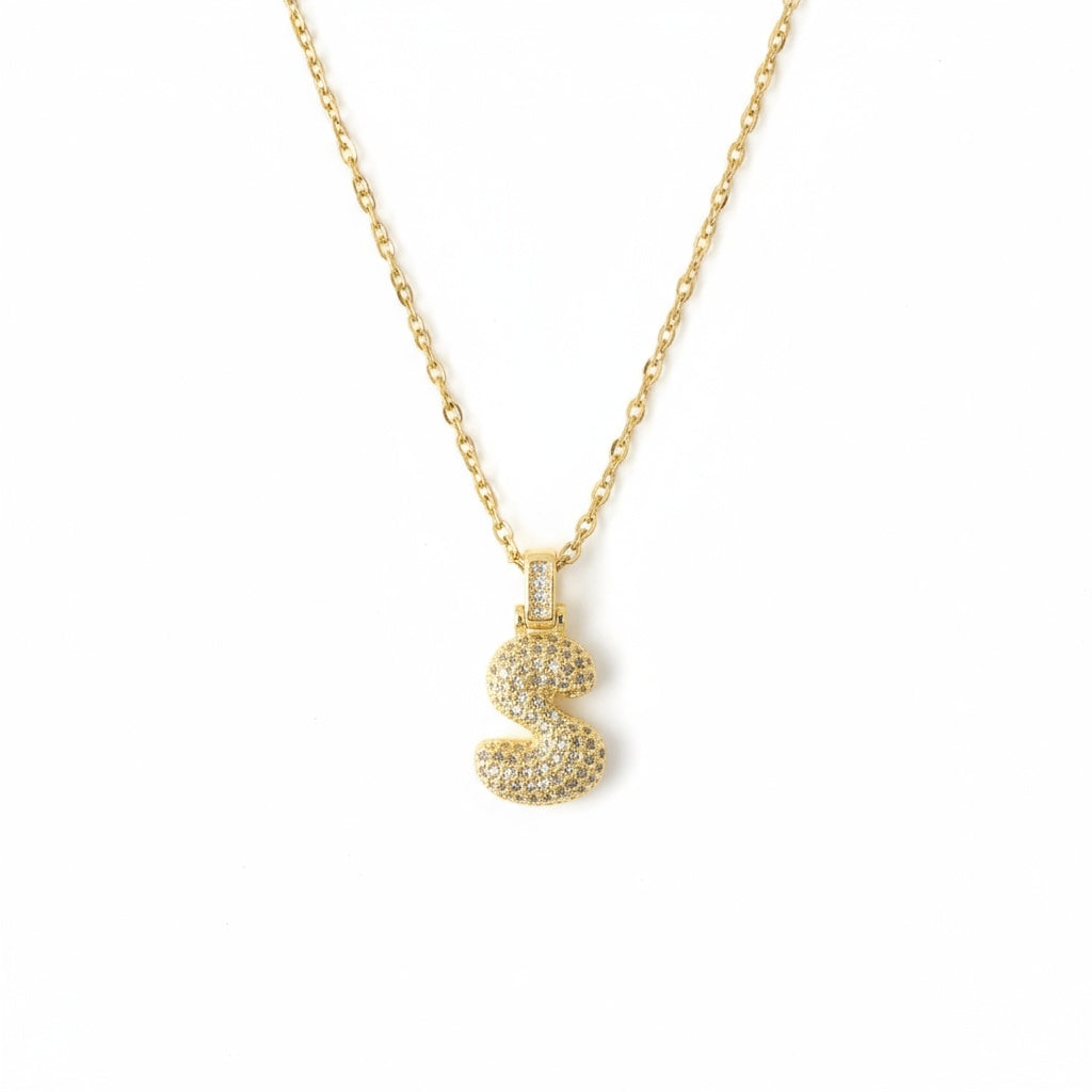 Gold Letter Pendant Necklace-Initials A-Z