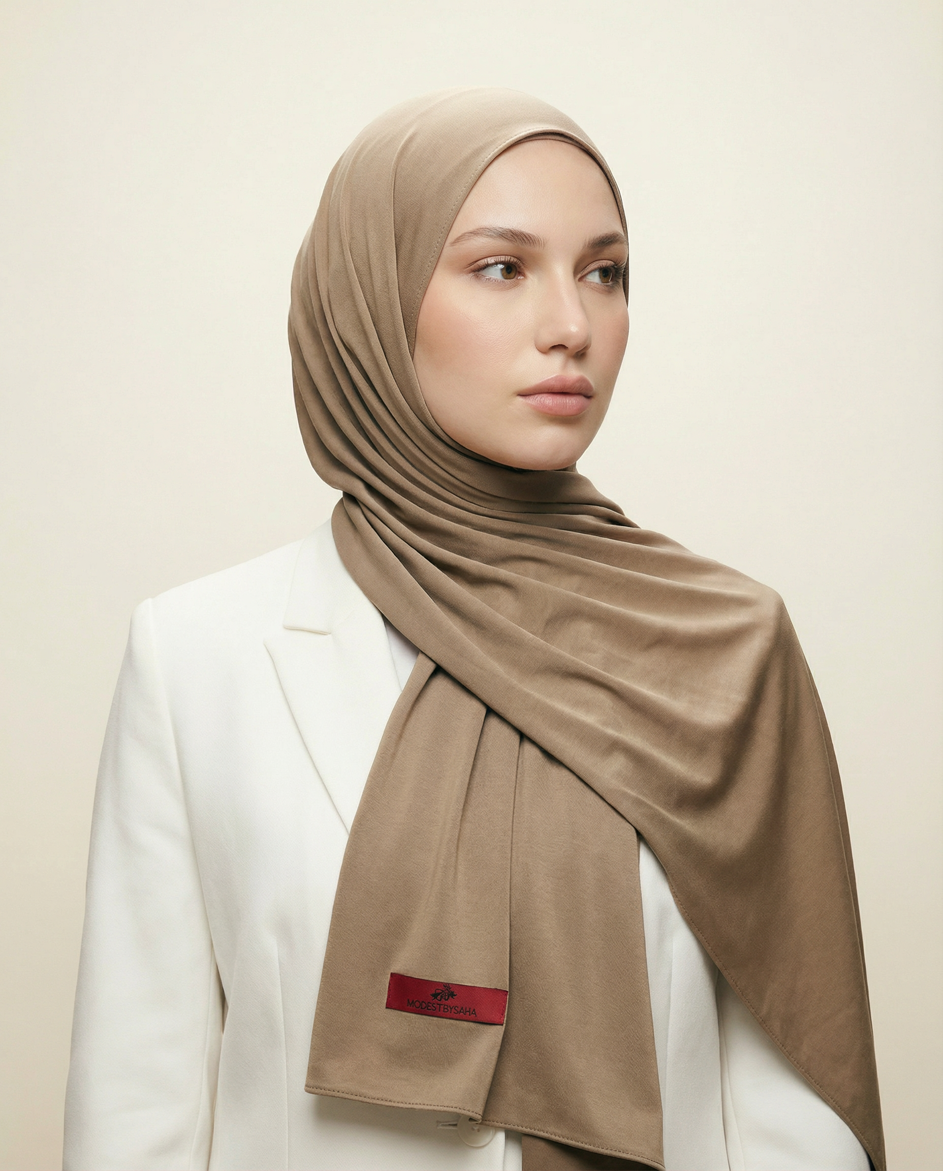 Sand Satin Liquid Jersey Scarf