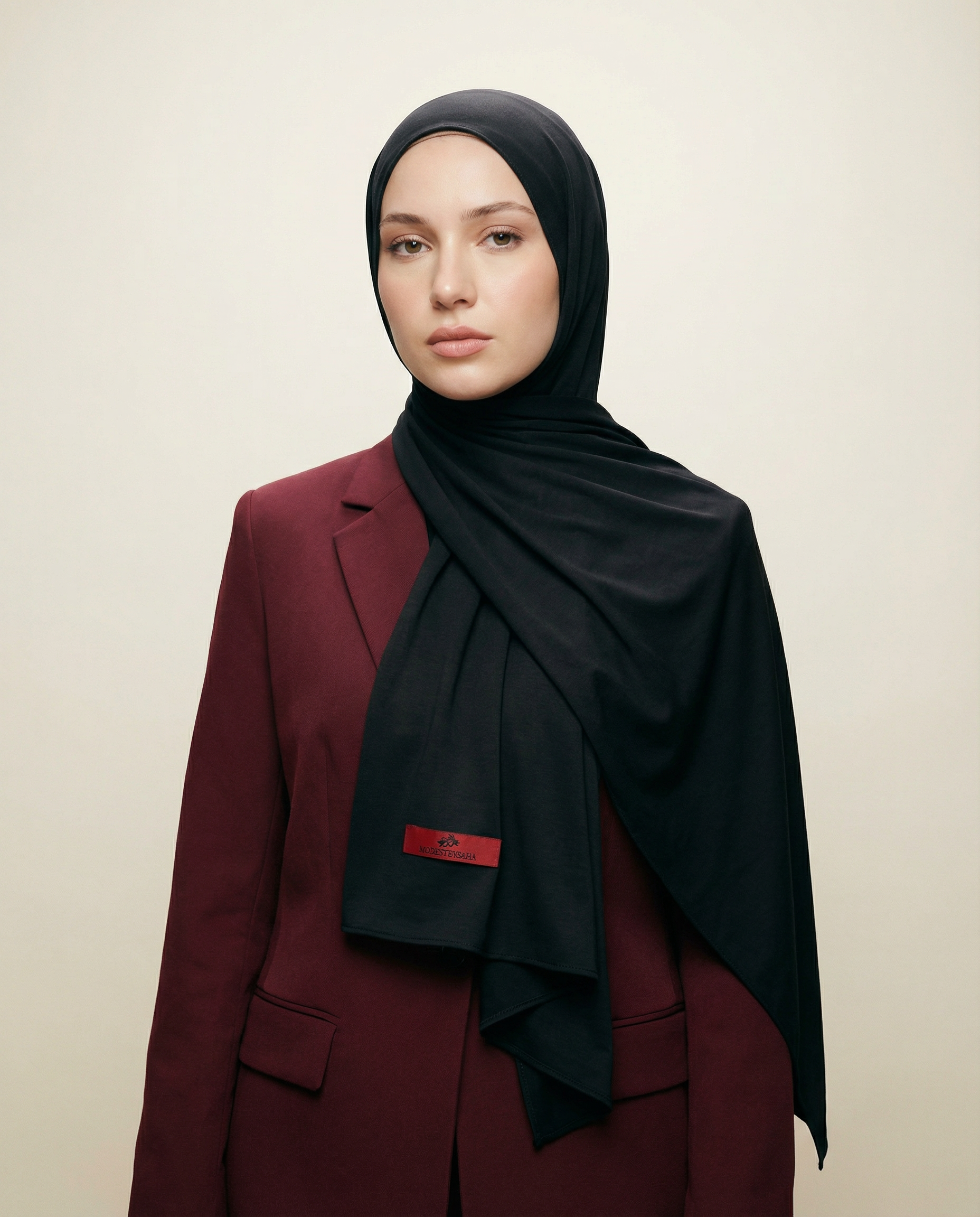 Black Bamboo Jersey Scarf